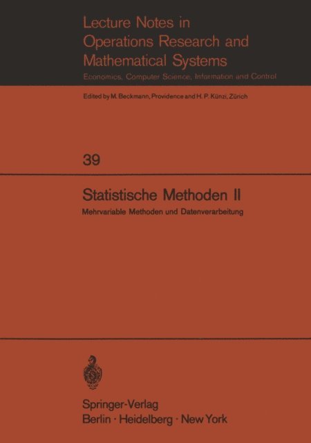 E. Walter - Statistische Methoden II, E-bok