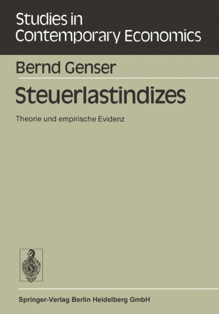 B. Genser - Steuerlastindizes, E-bok