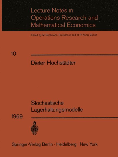 Dieter Hochstadter - Stochastische Lagerhaltungsmodelle, E-bok