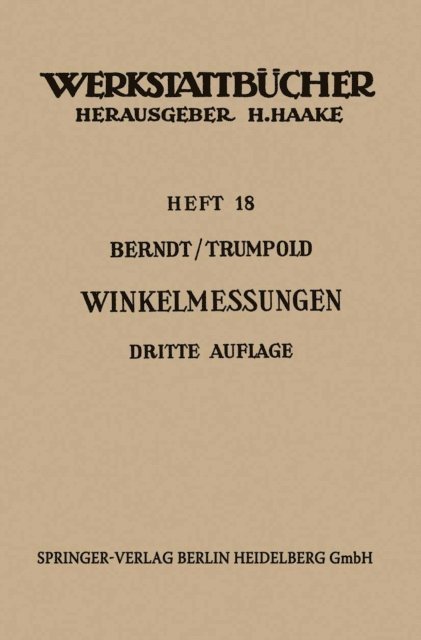 H. Trumpold, G. Berndt - Technische Winkelmessungen, E-bok