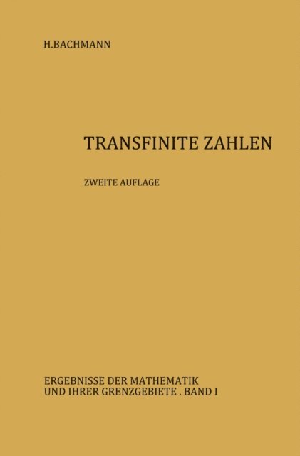 Heinz Bachmann - Transfinite Zahlen, E-bok
