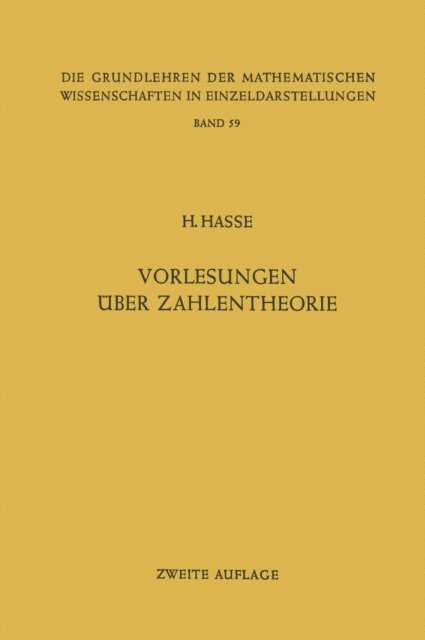Helmut Hasse - Vorlesungen über Zahlentheorie, E-bok