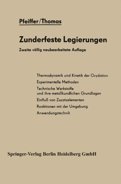 Hans Thomas, Harald Pfeiffer - Zunderfeste Legierungen, E-bok