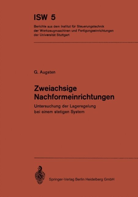 G. Augsten - Zweiachsige Nachformeinrichtungen, E-bok