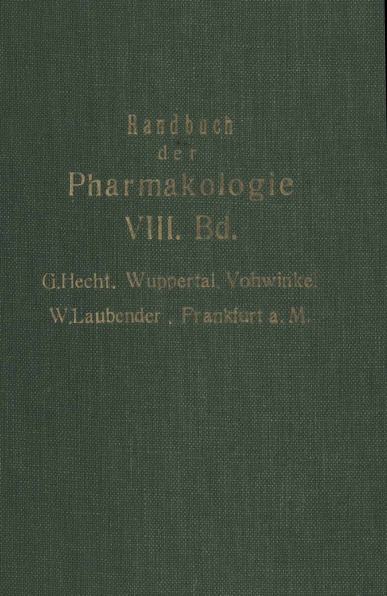 Handbuch der Experimentellen Pharmakologie