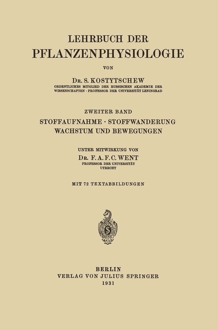 Stoffaufnahme · Stoffwanderung Wachstum und Bewegungen