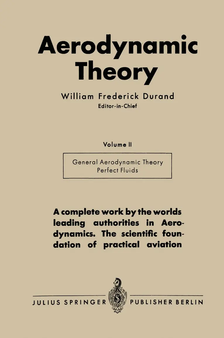 William Frederick Durand - Aerodynamic Theory, Häftad. Tillgänglighet: Lägg i varukorg