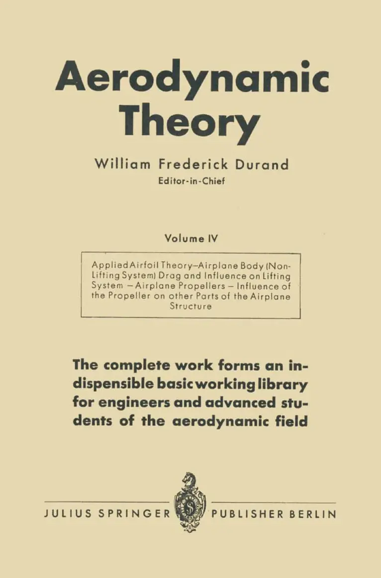 William Frederick Durand - Aerodynamic Theory, Häftad. Tillgänglighet: Lägg i varukorg