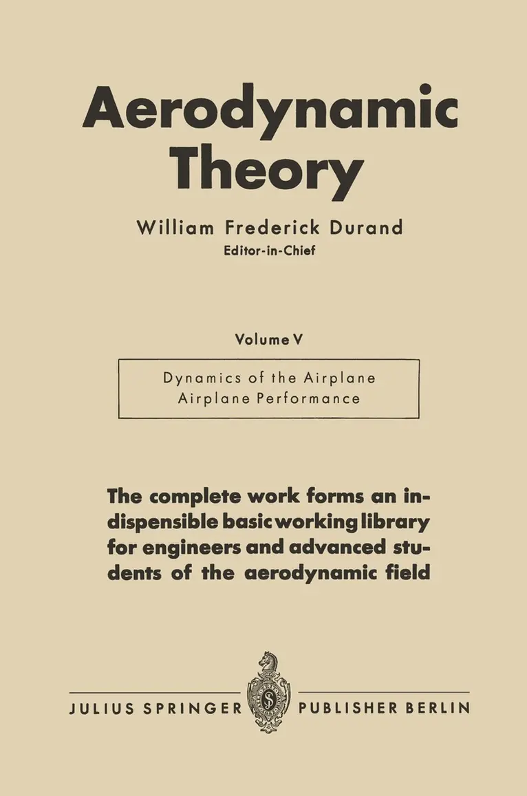 William Frederick Durand - Aerodynamic Theory, Häftad. Tillgänglighet: Lägg i varukorg