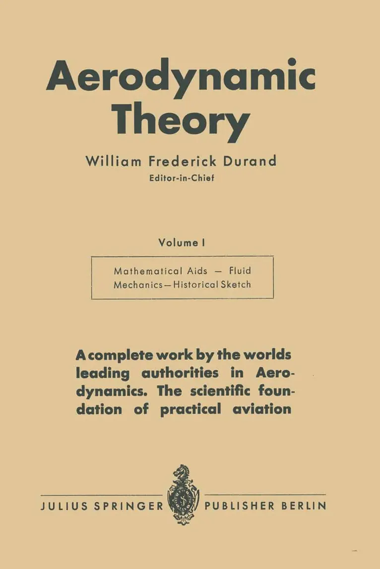 William Frederick Durand - Aerodynamic Theory, Häftad. Tillgänglighet: Lägg i varukorg