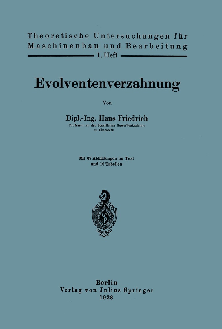 Hans Friedrich - Evolventenverzahnung, Häftad