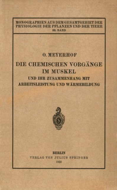 Otto Meyerhof, W. Ruhland, J. Parnas, C. Neuberg, R. Goldschmidt, M. Gildmeister - Die chemischen Vorgänge im Muskel und ihr Zusammenhang mit Arbeitsleistung und Wärmebildung, E-bok