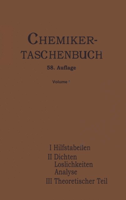 I. Koppel, W.A. Roth, Rudolf Biedermann - Chemiker-Taschenbuch, E-bok