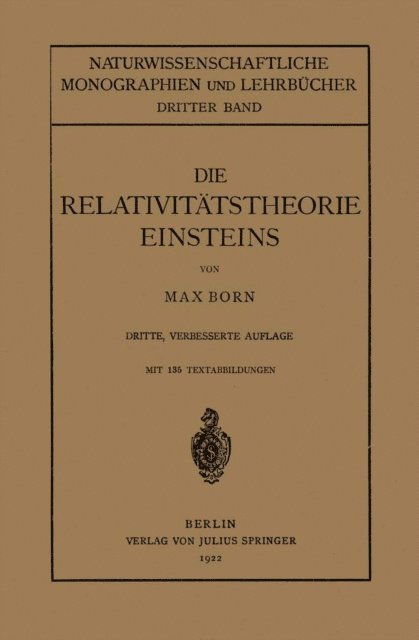 Max Born - Die Relativitätstheorie Einsteins und Ihre Physikalischen Grundlagen, E-bok