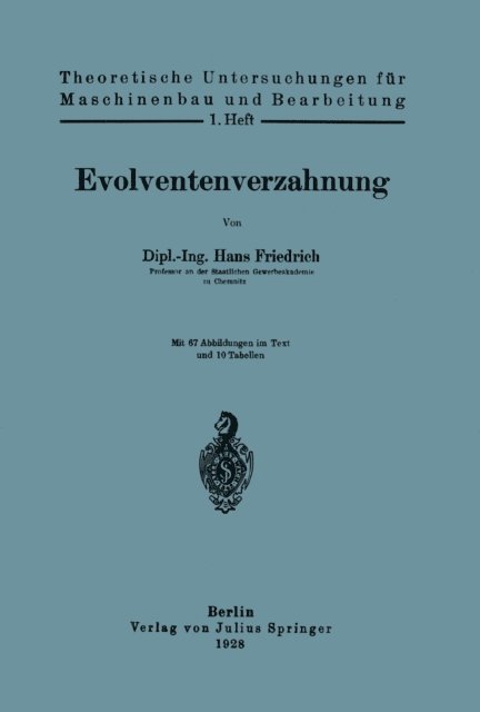 Hans Friedrich - Evolventenverzahnung, E-bok