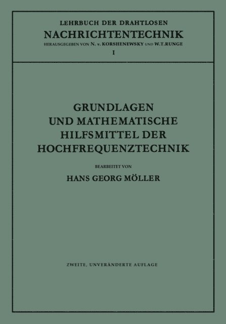 Hans Georg Moller - Grundlagen und mathematische Hilfsmittel der Hochfrequenztechnik, E-bok