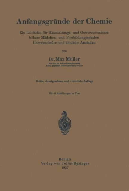 Max Muller - Anfangsgründe der Chemie, E-bok