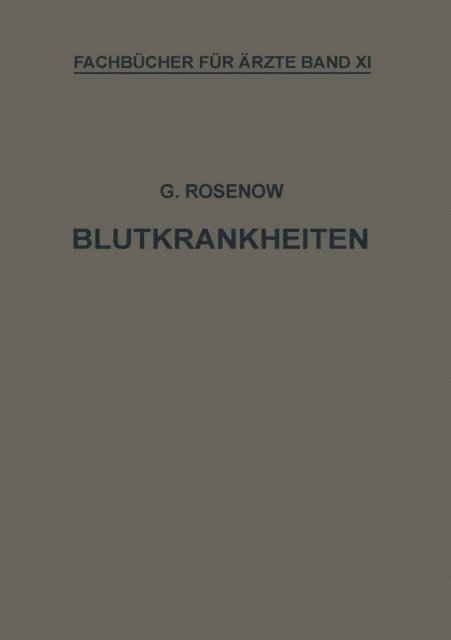 Georg Rosenow - Blutkrankheiten, E-bok