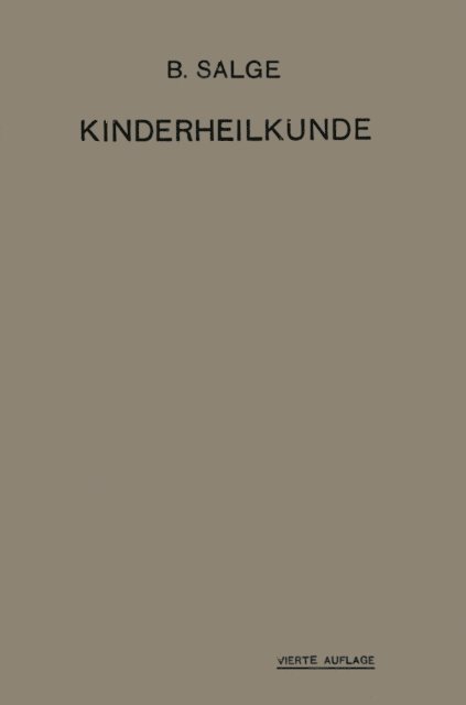 B. Salge - Einführung in die Kinderheilkunde, E-bok