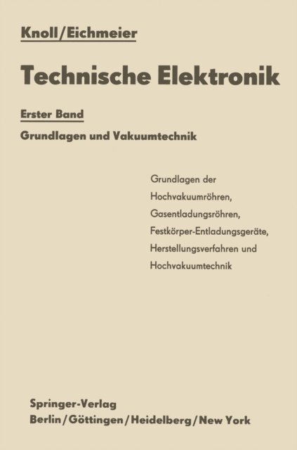 Joseph Eichmeier, Max Knoll - Technische Elektronik, E-bok