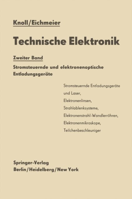Joseph Eichmeier, Max Knoll - Technische Elektronik, E-bok