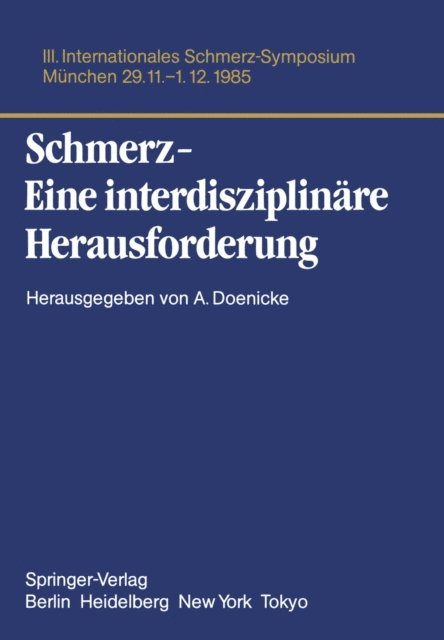 Alfred Doenicke - Schmerz- Eine interdisziplinäre Herausforderung, E-bok