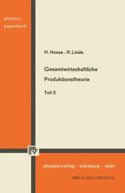 R. Linde, H. Hesse - Gesamtwirtschaftliche Produktionstheorie, E-bok. Tillgänglighet: Lägg i varukorg