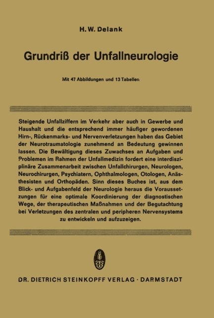 H.W. Delank - Grundriß der Unfallneurologie, E-bok