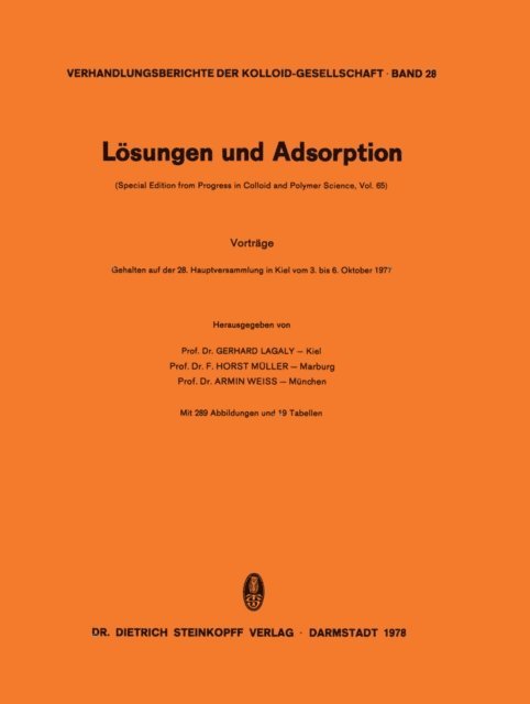 G. Lagaly - Lösungen und Adsorption, E-bok
