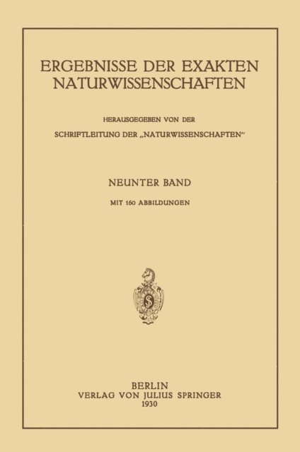 NA Schriftleitung der &quote;Naturwissenschaften&quote; - Ergebnisse der Exakten Naturwissenschaften, E-bok