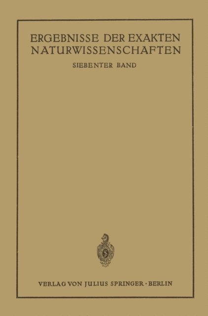 NA Schriftleitung der &quote;Naturwissenschaften&quote; - Ergebnisse der Exakten Naturwissenschaften, E-bok