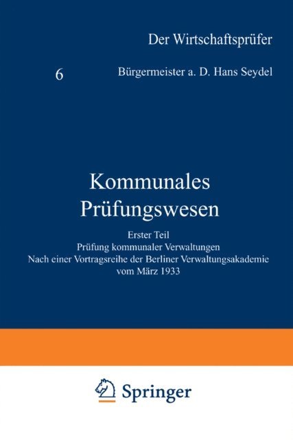 Hans Sendel - Kommunales Prüfungswesen, E-bok