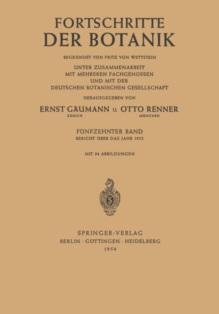 John Cushman, Dennis Francis, Burkhard Budel, Wolfram Beyschlag, Ulrich Luttge - Bericht Über das Jahr 1952, E-bok