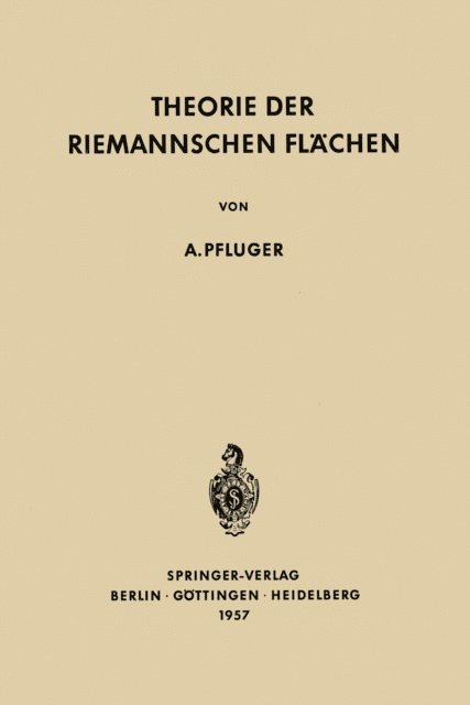 Albert Pfluger - Theorie der Riemannschen Flächen, E-bok