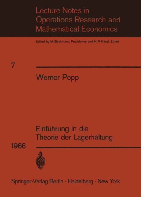 W. Popp - Einführung in die Theorie der Lagerhaltung, E-bok