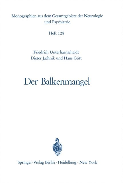 H. Gott, D. Jachnik, F. Unterharnscheidt - Der Balkenmangel, E-bok