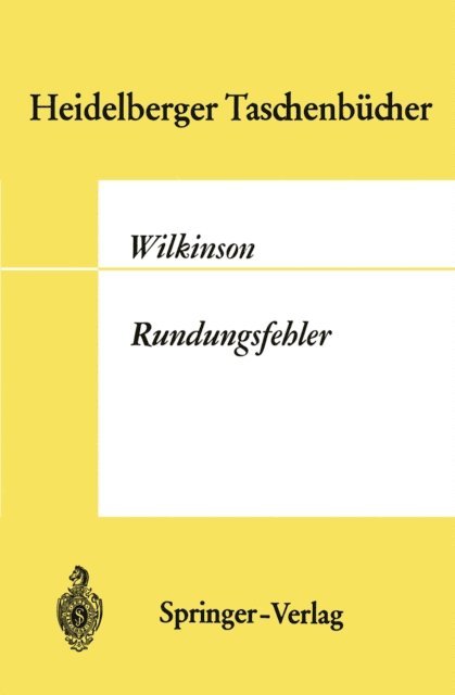 J. H. Wilkinson - Rundungsfehler, E-bok