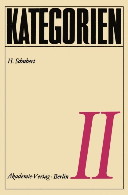 H. Schubert - Kategorien II, E-bok