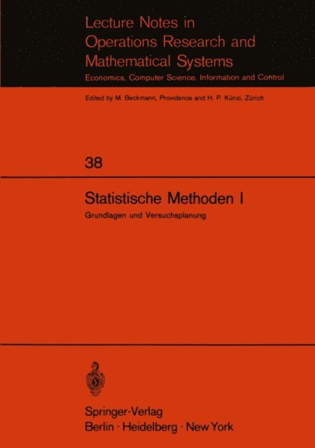 E. Walter - Statistische Methoden I, E-bok