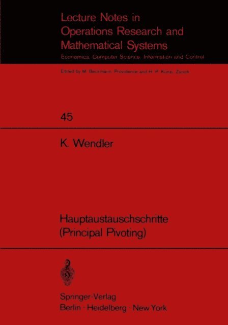 K. Wendler - Hauptaustauschschritte (Principal Pivoting), E-bok