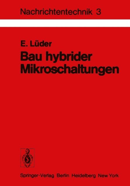 E. Luder - Bau hybrider Mikroschaltungen, E-bok