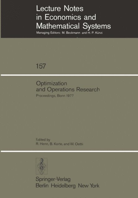 W. Oettli, B. Korte, R. Henn - Optimization and Operations Research, E-bok