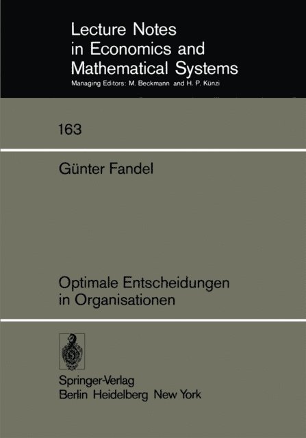 G. Fandel - Optimale Entscheidungen in Organisationen, E-bok