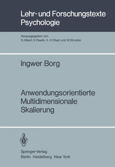 I. Borg - Anwendungsorientierte Multidimensionale Skalierung, E-bok