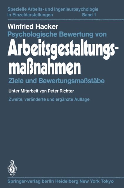 Winfried Hacker - Psychologische Bewertung von Arbeitsgestaltungsmaßnahmen, E-bok
