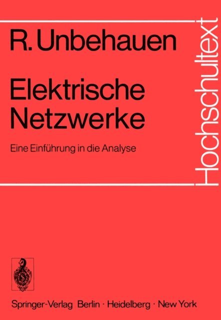 R. Unbehauen - Elektrische Netzwerke, E-bok