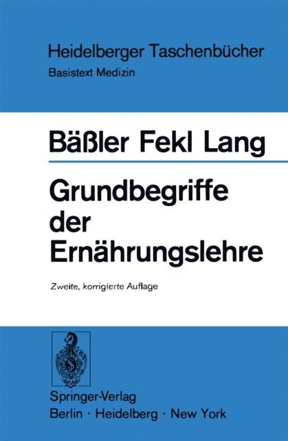Konrad Lang, Werner Fekl, Karl-H. Baler - Grundbegriffe der Ernährungslehre, E-bok