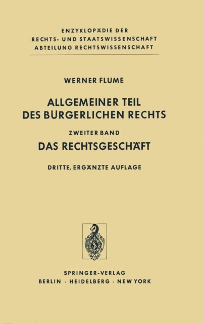 Werner Flume - Allgemeiner Teil des Bürgerlichen Rechts, E-bok