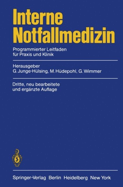 G. Wimmer, M. Hudepohl, G. Junge-Hulsing - Interne Notfallmedizin, E-bok