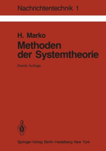 Hans Marko - Methoden der Systemtheorie, E-bok